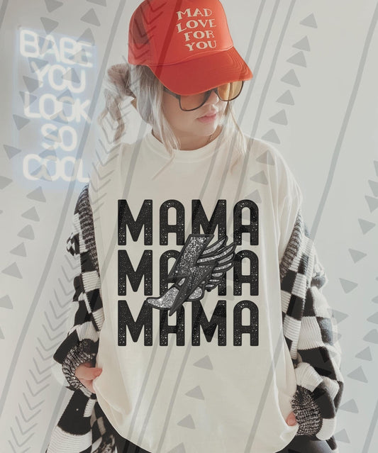 Mama Stacked Track Faux Embroidery - DTF