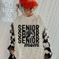 Senior Mom Stacked Volleyball Faux Embroidery - DTF