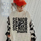 Senior Mom Stacked Soccer Faux Embroidery - DTF