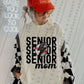Senior Mom Stacked Baseball Faux Embroidery - DTF