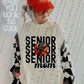 Senior Mom Stacked Basketball Faux Embroidery - DTF