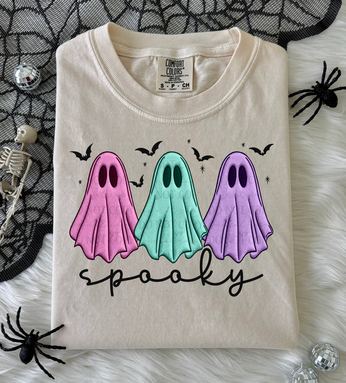 Spooky embroidered ghosts-DTF&UV