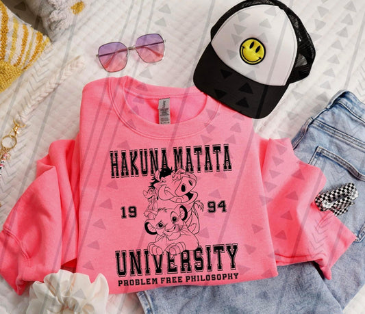 Hakuna Matata University Blk - DTF