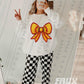 Softball Coquette Bow Faux Embroidery Sequin - DTF