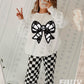 Volleyball Coquette Bow Faux Embroidery Sequin - DTF