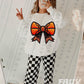Basketball Coquette Bow Faux Embroidery Sequin - DTF