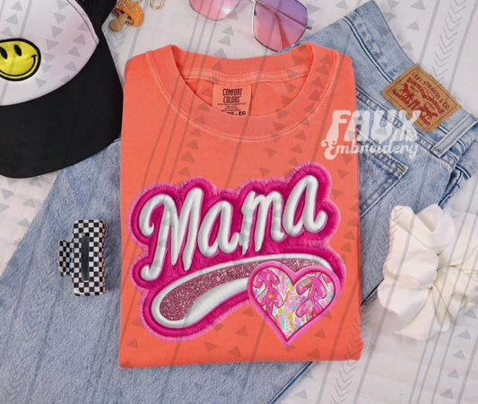 Pink Varsity Mama Baseball - DTF