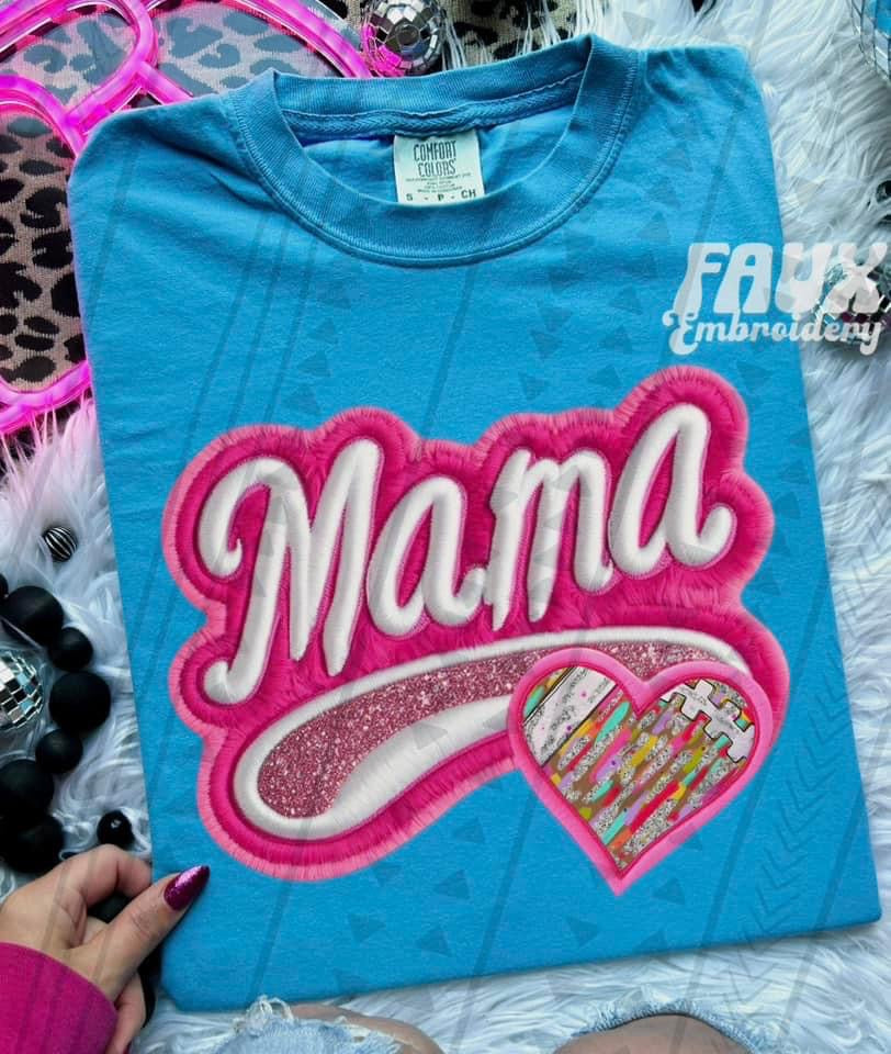 Pink Varsity Mama Football - DTF