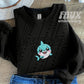 Baby Shark And Co Faux Embroidery Blk - DTF