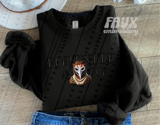 Fortnite And Co Faux Embroidery Blk - DTF