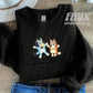 Heeler And Co Faux Embroidery Blk - DTF