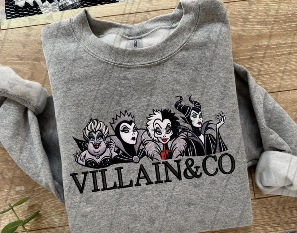 Villain And Co Faux Embroidery Blk - DTF