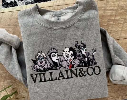 Villain And Co Faux Embroidery Blk - DTF