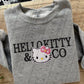 Hello Kitty And Co Faux Embroidery Blk - DTF