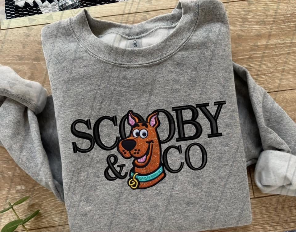 Scooby And Co Faux Embroidery Blk - DTF