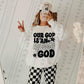 Our God Is An Awesome God Floral Blk - DTF