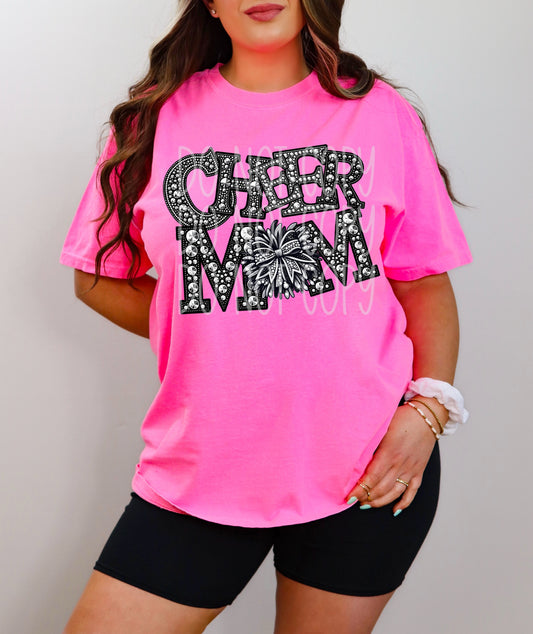 Cheer Mom with pom pom-DTF