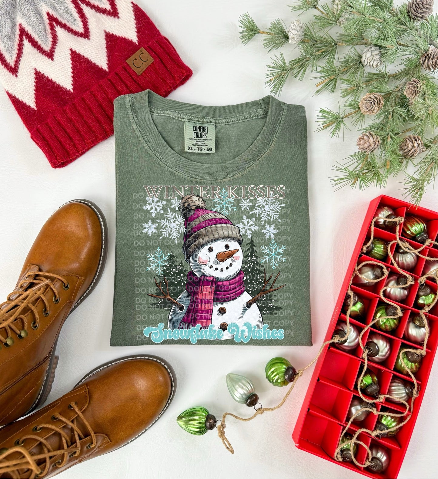 Winter Kisses Snowflake Wishes snowman- DTF&UV