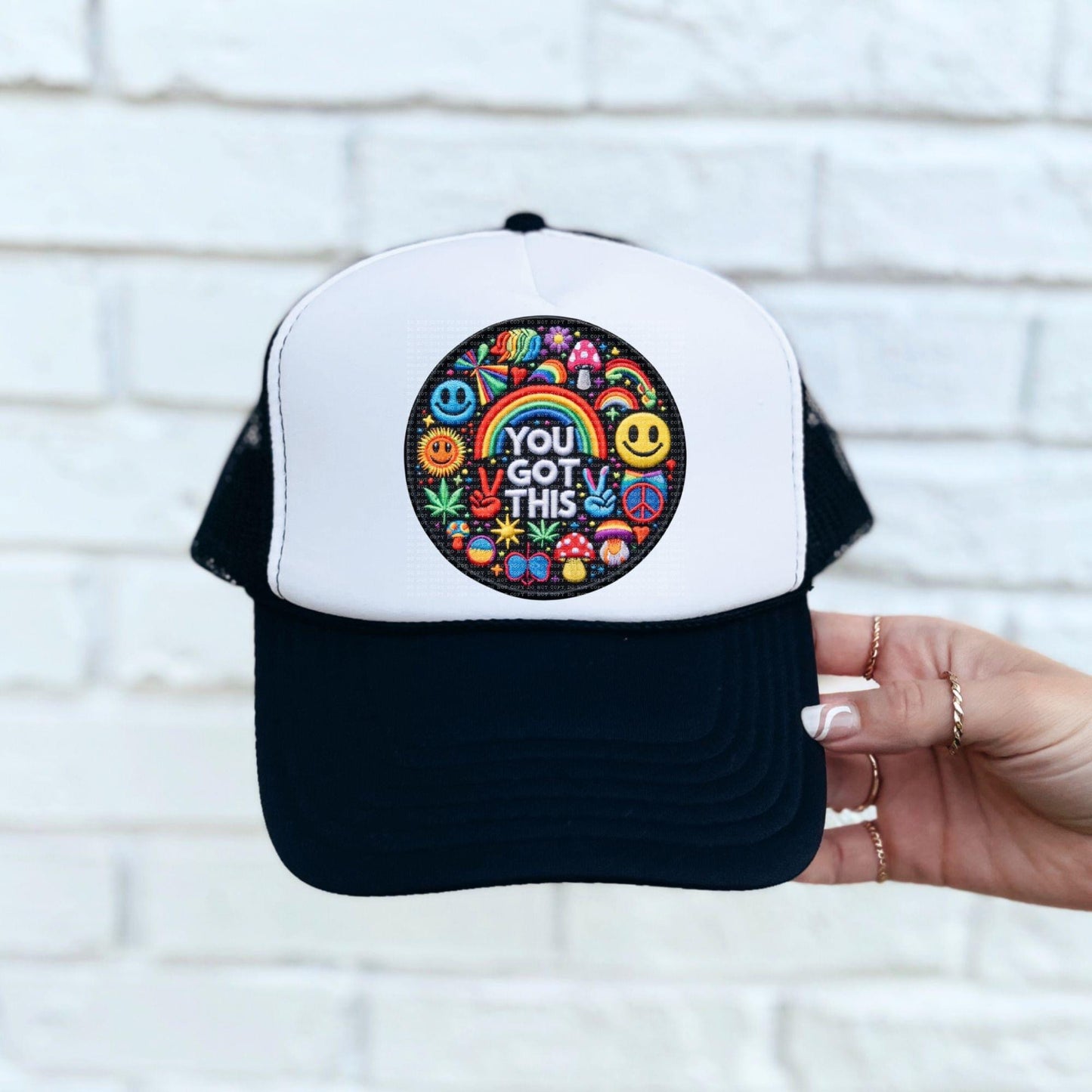 You Got This Rainbow Circle Faux Hat Patch - DTF