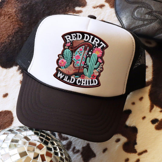 Red Dirt Wild Child Faux Hat Patch - DTF