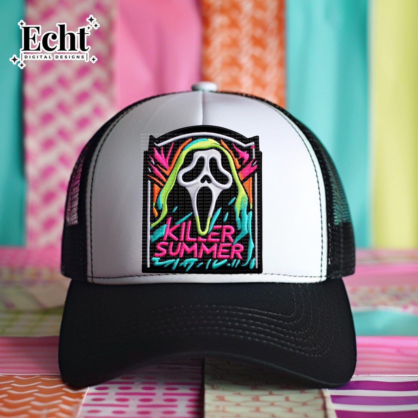 Killer Summer Scream Faux Hat Patch - DTF