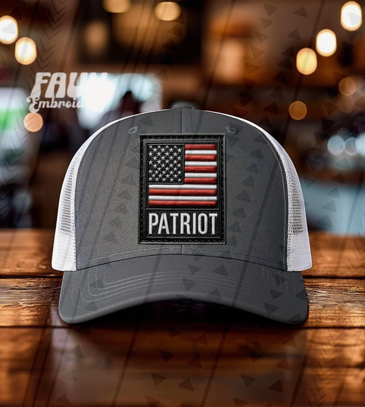 Patriot Flag Faux Hat Patch - DTF