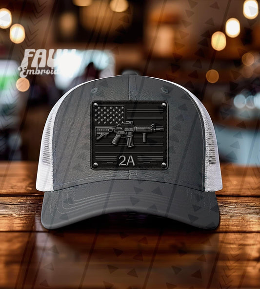 2A Blk Faux Hat Patch - DTF