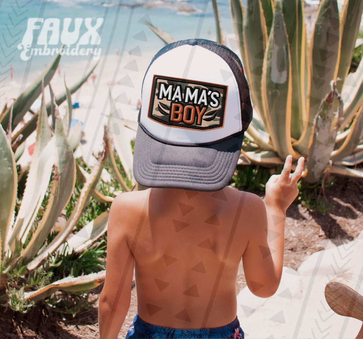 Mama’s Boy Camo Faux Hat Patch - DTF