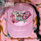 Long Live Cowgirls Pink boot Tongue Faux Hat Patch - DTF