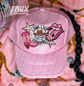 Long Live Cowgirls Pink boot Tongue Faux Hat Patch - DTF