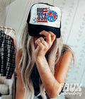 USA Peace Sign stars Faux Hat Patch - DTF