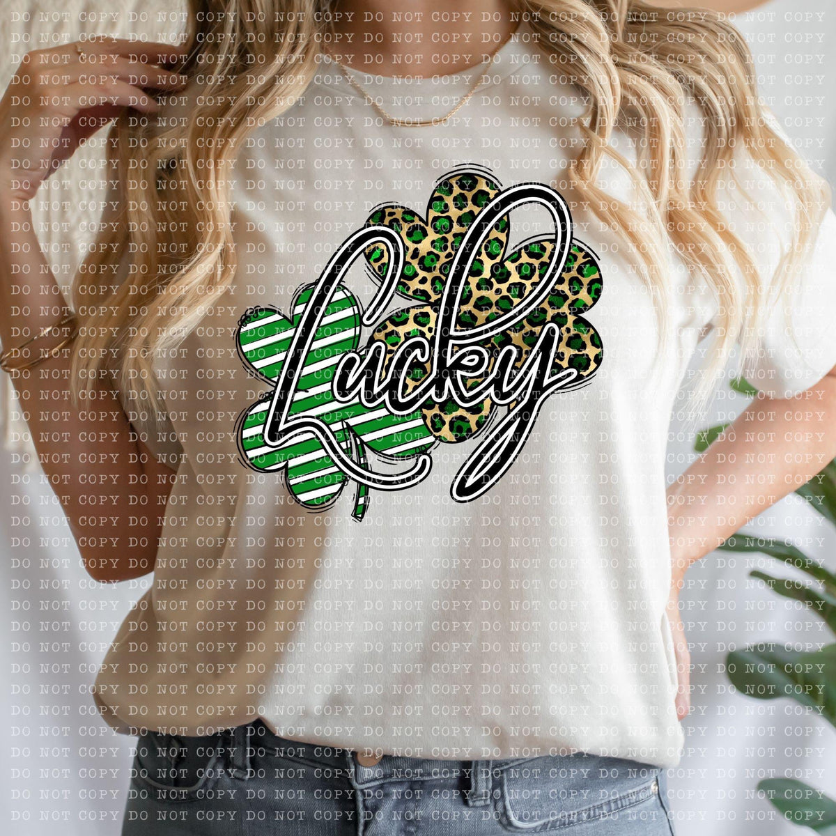 Lucky Leopard And Striped Shamrocks -DTF