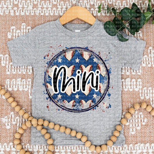 Mini Leopard Baseball Heart Background -DTF