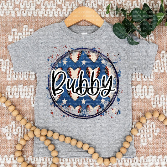 Bubby Leopard Baseball Heart Background -DTF