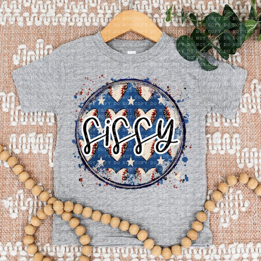 Sissy Leopard Baseball Heart Background -DTF