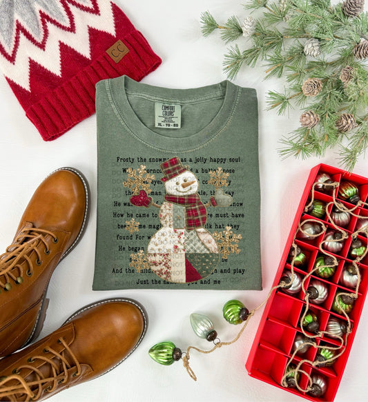 Frosty The Snowman patchwork- DTF&UV