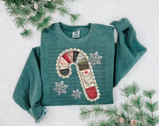 Patchwork Candy cane- DTF&UV