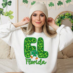 Shamrock Leopard Faux Embroidery States (ALL STATES)-DTF