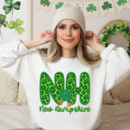 Shamrock Leopard Faux Embroidery States (ALL STATES)-DTF