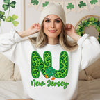 Shamrock Leopard Faux Embroidery States (ALL STATES)-DTF