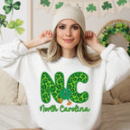 Shamrock Leopard Faux Embroidery States (ALL STATES)-DTF
