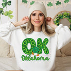 Shamrock Leopard Faux Embroidery States (ALL STATES)-DTF