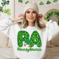 Shamrock Leopard Faux Embroidery States (ALL STATES)-DTF