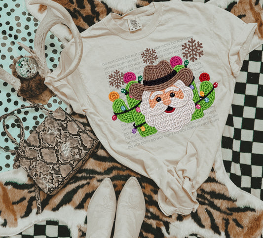 Crochet Cowboy Santa- DTF&UV