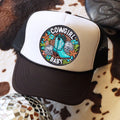 Cowgirl Baby Circle Faux Hat Patch - DTF