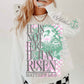 He Is Not Here He Is Risen (FRONT OF SHIRT & SLEEVE COMBO)-DTF