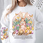 Easter Noun Bunny And Chick With Pink Bow (FRONT OF SHIRT & SLEEVE COMBO)-DTF