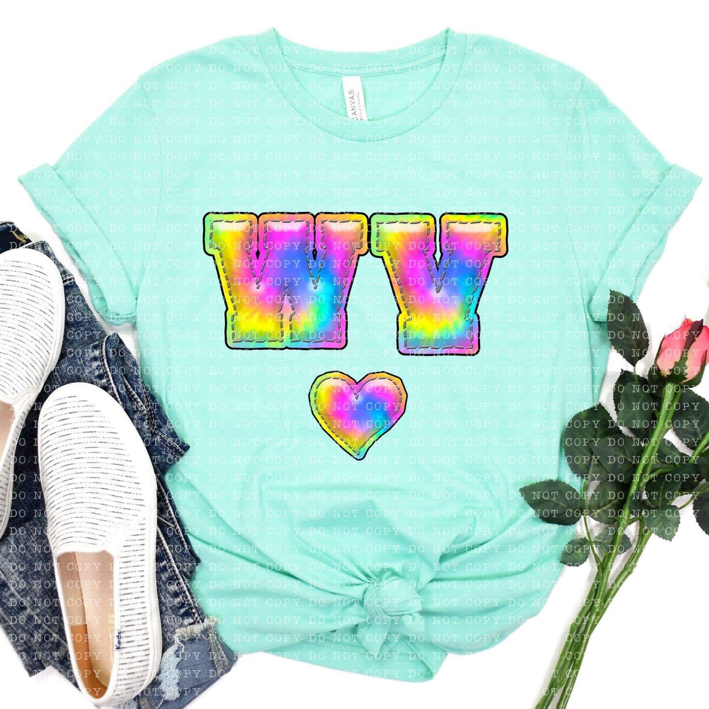 Tie Dye Faux Stitch States (ALL STATES)-DTF