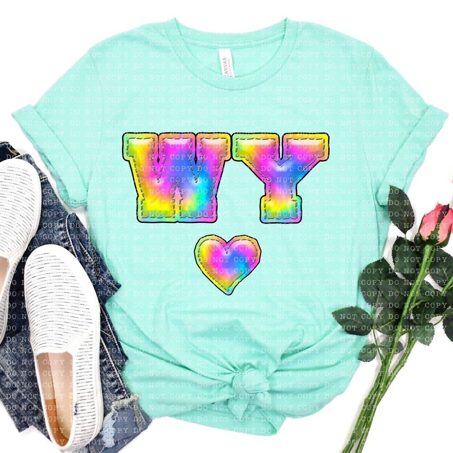 Tie Dye Faux Stitch States (ALL STATES)-DTF