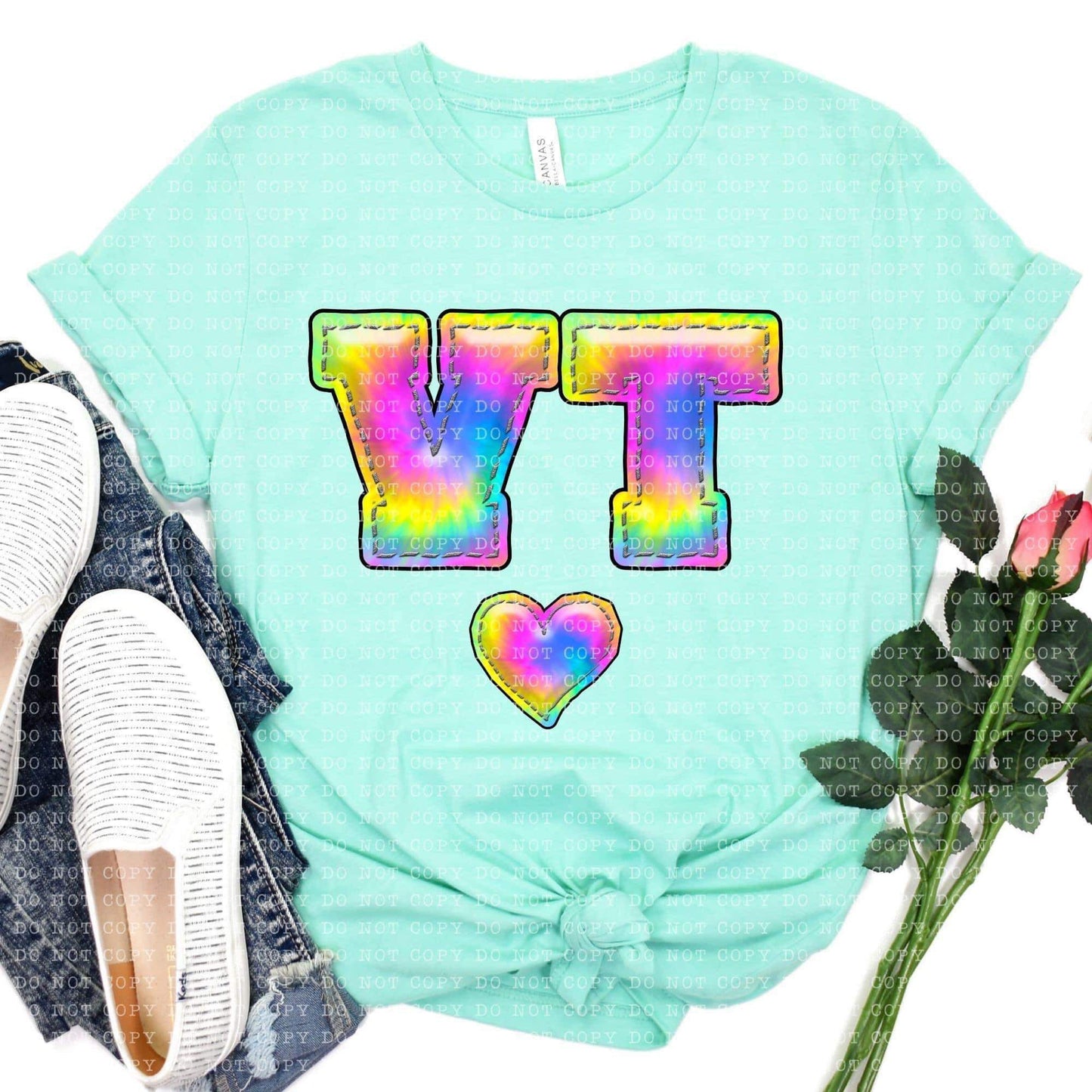 Tie Dye Faux Stitch States (ALL STATES)-DTF